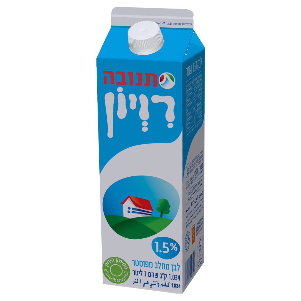 ריוויון תנובה 1.5% שומן 1 ל' קרטון